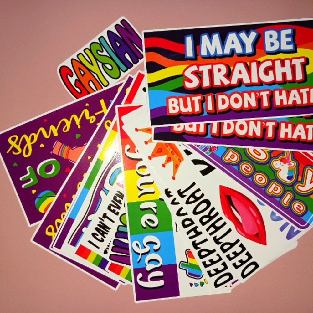 Sticker Decal Bumper Car Window Laptop Set of 76 LGBTW PRIDE RAINBOW HUMOR